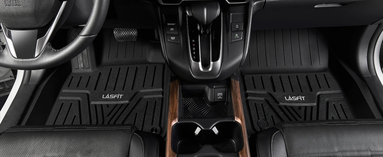LASFIT Floor Mats for Honda CR-V & CR-V Hybrid 2025 2024 2023 All Weather Fit Custom TPE Floor Liners 1st and 2nd Row
