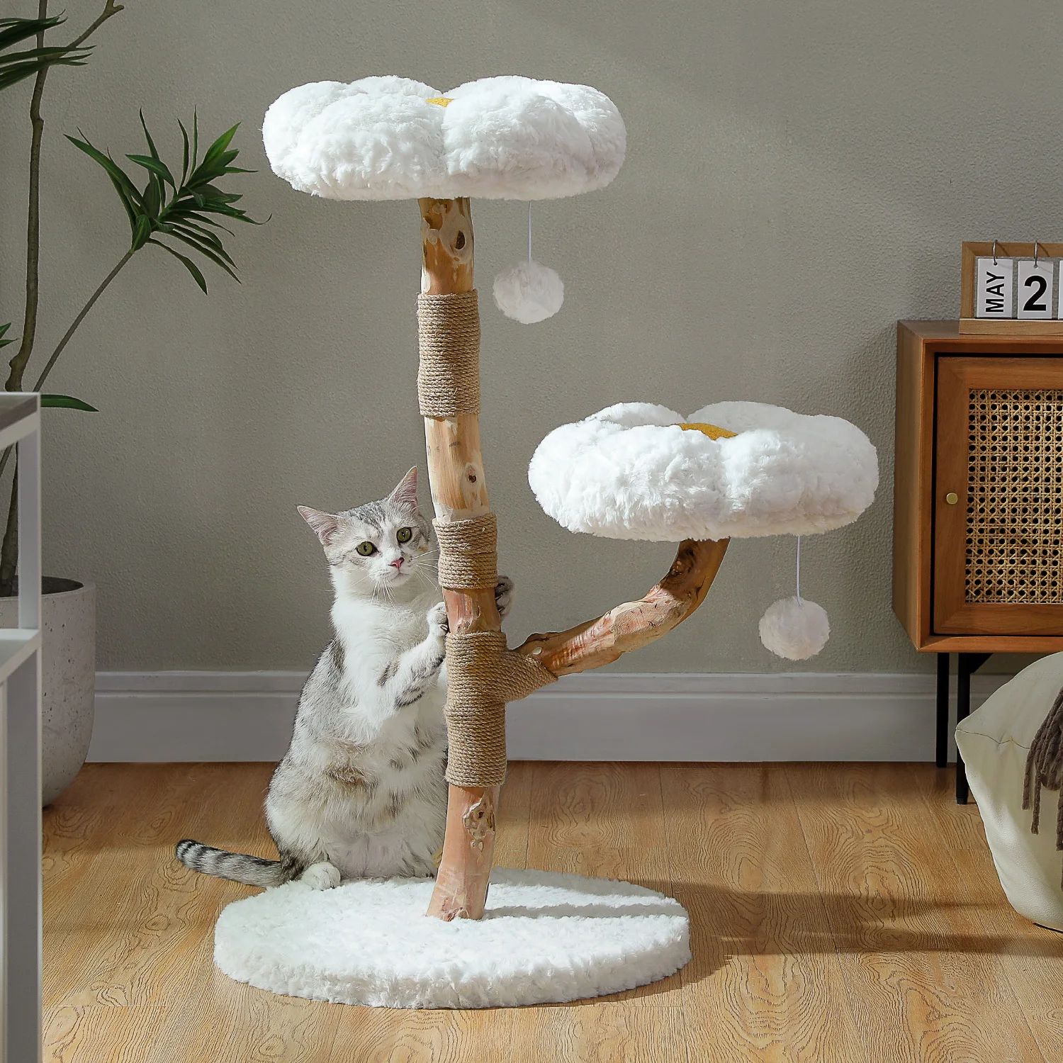 Modern Solid Wood Cat Tree 3