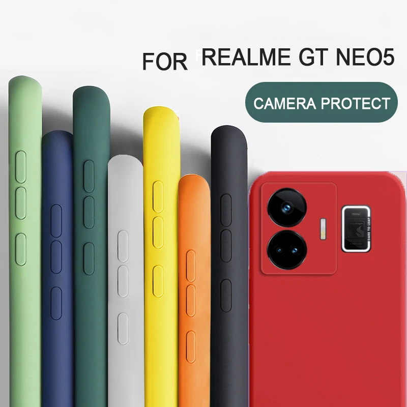 Per Realme Gt Neo 5 Custodia Quadrata Antiurto In Silicone Liquido Tpu Per Realme Gt Neo5 250W/Gt Neo 3/Gt Neo 2 2T/Gt Neo Flash