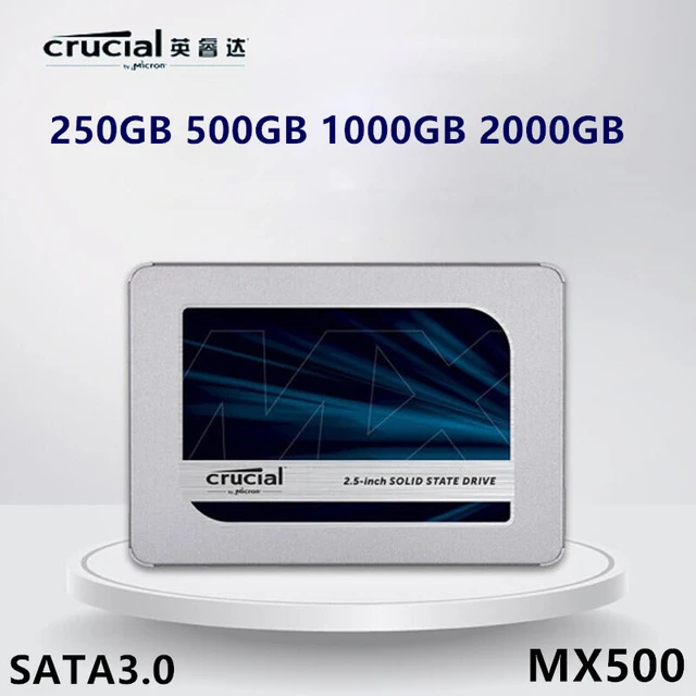 Nina ial MX500-Disque dur interne SSD, NAND SATA, 250 pouces, avec capacité  de 500 Go
