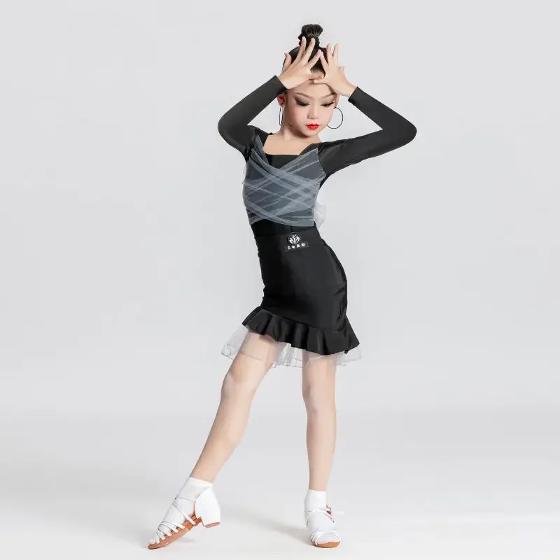 

Latin Dance Wear Skirt Women Child Girl Latin Dance Bodysuit Standard Woman Dance Dresses Cheap Dresses