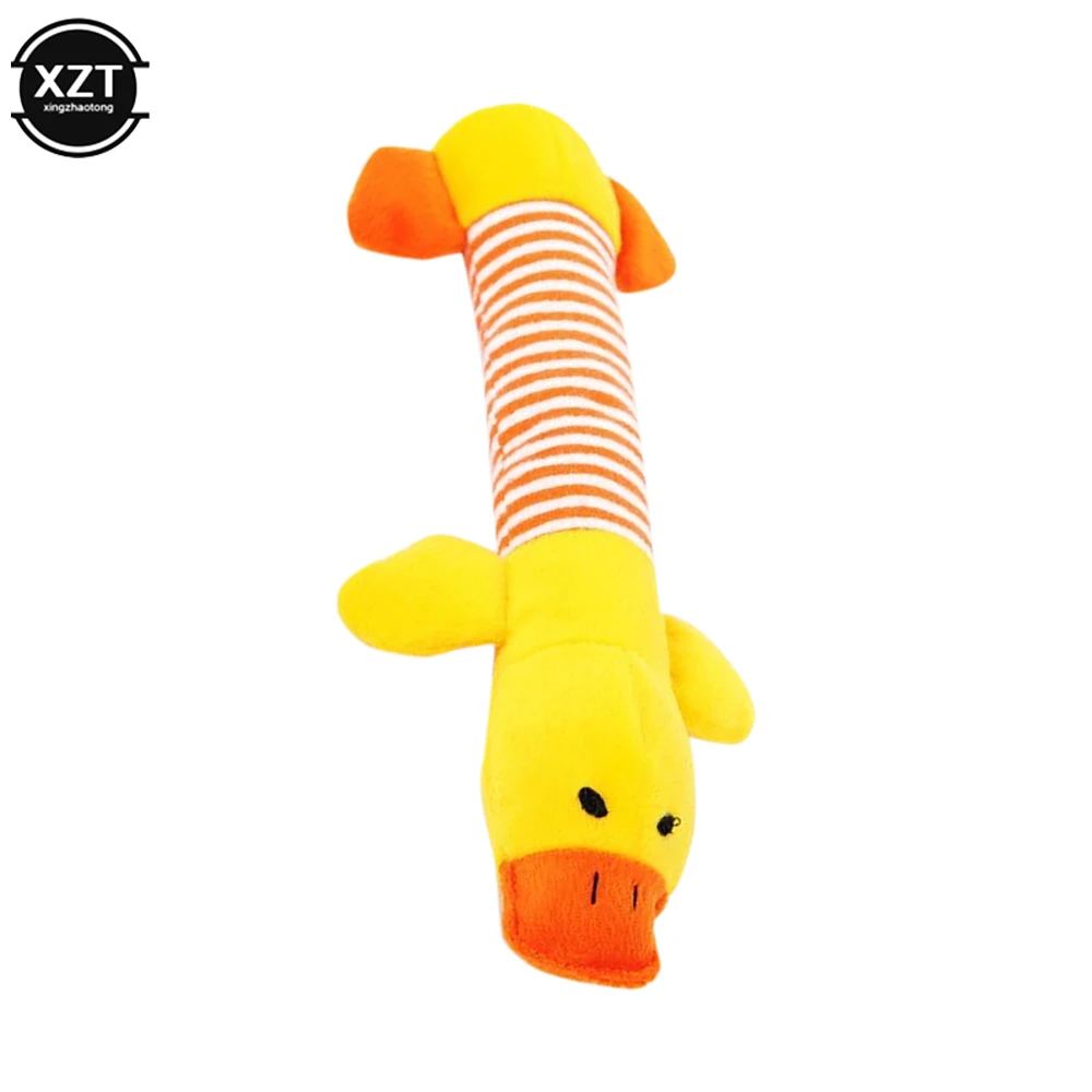 

Newest Pet Dog Cat Funny Fleece Durability Plush Dog Toys Squeak Chew Sound Toy Fit for All Pets Elephant Duck Pig Plush Toys