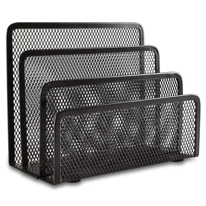 Papers Trays Notebook Stand Rack Desk 3-layer Black Metal Iron Mesh Holder for Magazine Document File Book Rack Organizer Office