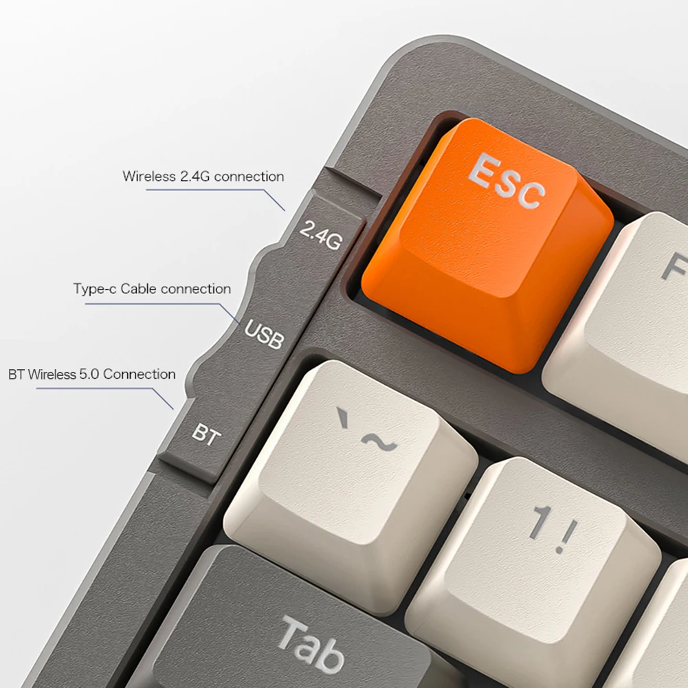 K8 무선 기계식 키보드, 3 가지 모드, 핫 스왑 가능 기계식 키보드, BT, 2.4Ghz, C타입, E스포츠 게임 사무실용 유선