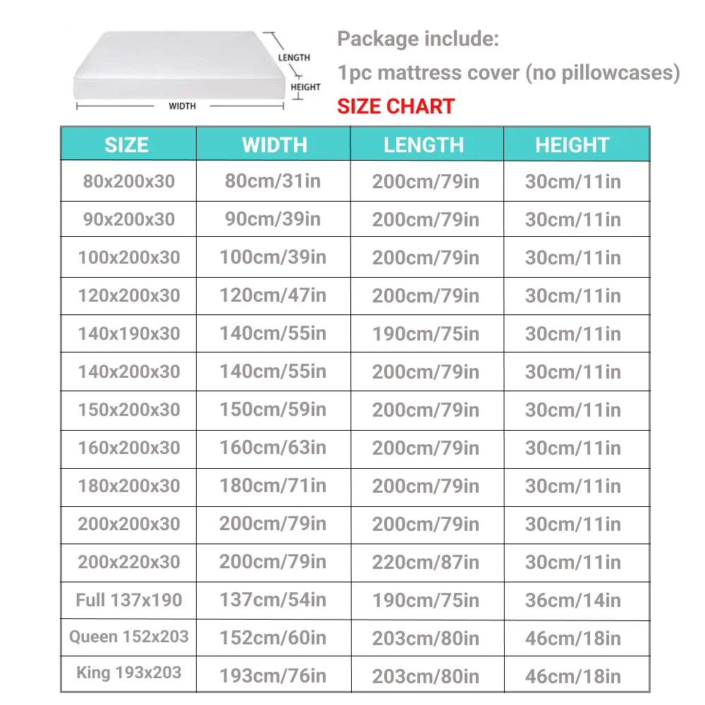 100% Waterproof Solid Bed Fitted Sheet Nordic Adjustable Mattress Covers Four Corners With Elastic Band Multi Size Bed Sheet 4