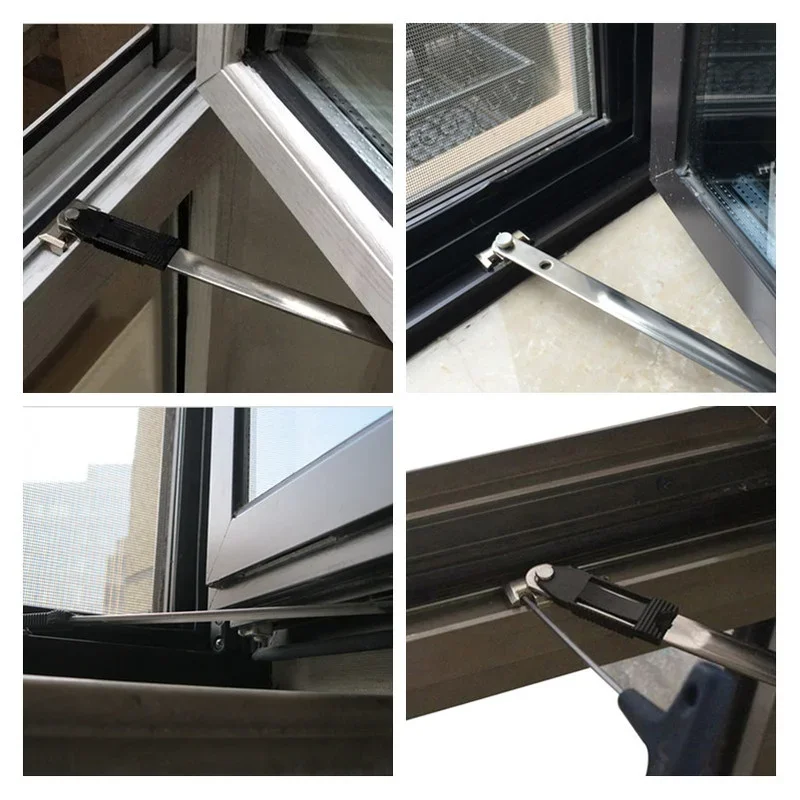Inside Adjustable Stainless Steel Aluminum Window Sliding Wind Bracing Limiter Two-Link Angle Controller Window Wind Support