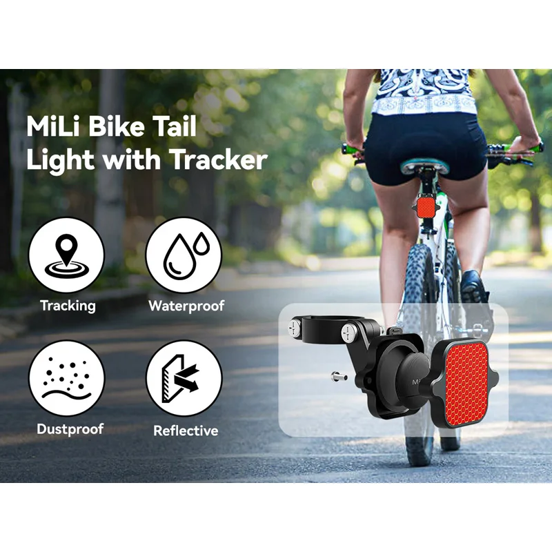 Tail Light Bike Light Tracker MiLi Smart Bicycle Taillight Airtag