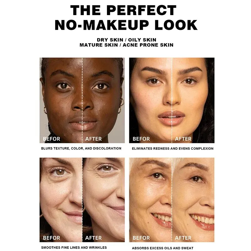 Setting Powder Concealer Powder Light Mist Waterproof Oil Control Matte Concealer Setting Cream with Puff