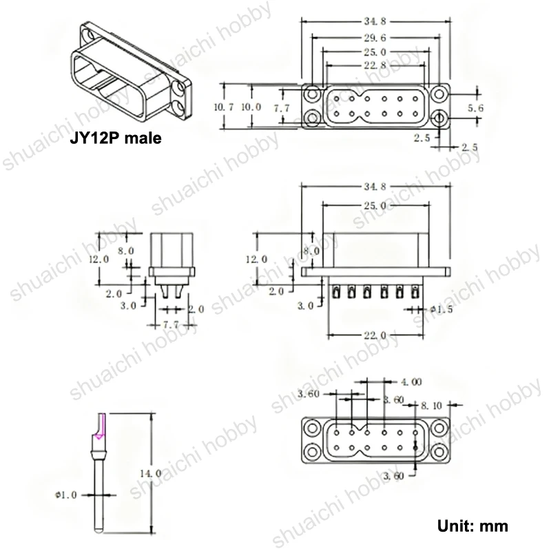 5Pairs 3P/6P/12P/16P Männlich Weiblich Stecker DC500V 5A Nennstrom RC Modell Motor servo Stecker Mit Anti-Reverse Insertion Funktion – Detail 4