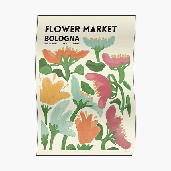 

Flower Market Bologna Poster Vintage Modern Picture Home Print Mural Painting Wall Art Funny Decor Decoration Room No Frame