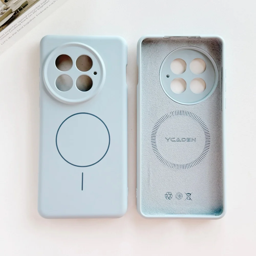 Premium Frosted Silicone Magnetic Phone Case with Wireless Charging Compatibility