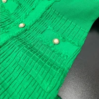 YuooMuoo Chic Fashion Elegant Wrap Hips Knitted Dress Women Brand Fashion Pearls Single-breasted Bodycon Office Lady Vestidos - Image 6