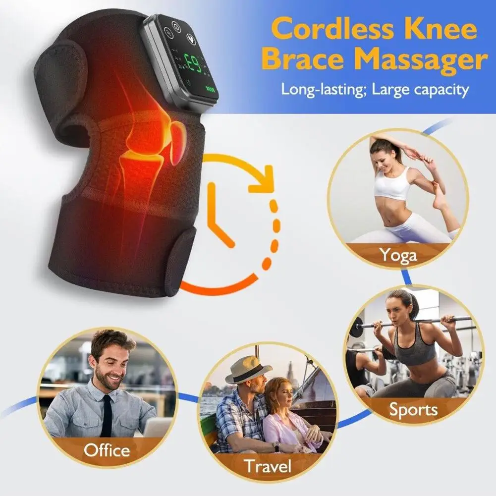 

Eletric Heating Knee Massage Instrument Vibrator Knee Pad Joint Physiotherapy for Osteoarthritis Pain Relief Elbow Leg Arthritis