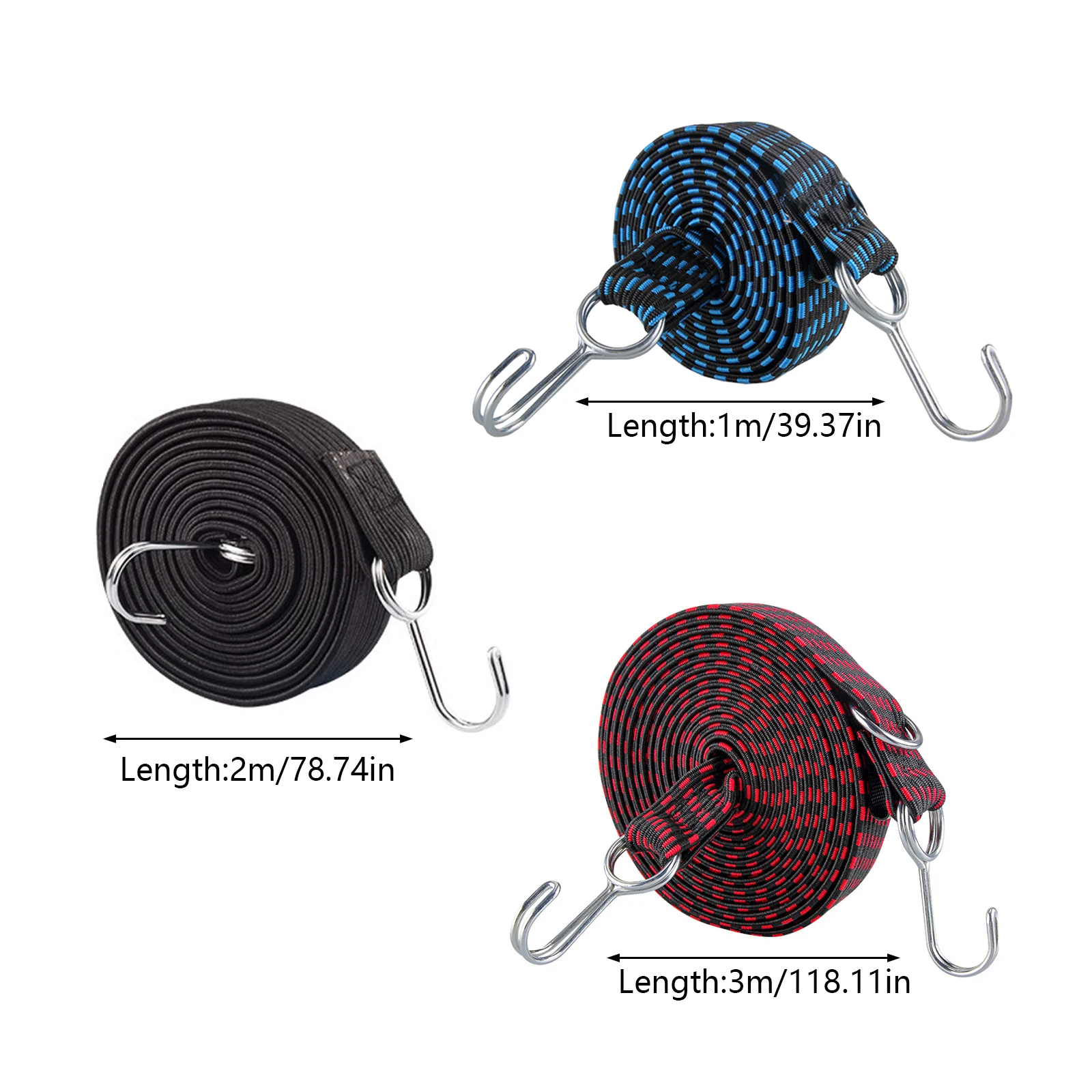 Bungee Cords Hooks 1M/2M/3M Bungee Straps Ropes Luggage Cord Flat Rubber Elastic Straps cargo straps,luggage strap,cargo tie down strap,tie down straps,lashing strap,bungee straps