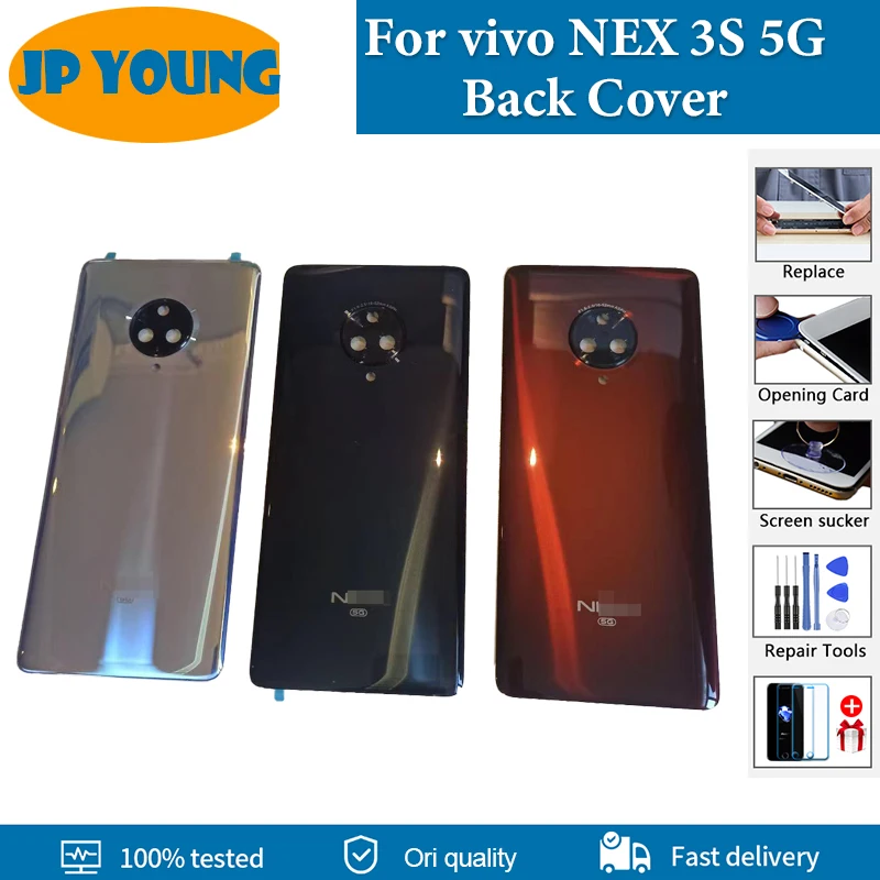 

Original New Back Glass Cover For vivo NEX 3S 5G Battery Cover V1950A Hard Back Door Lid Rear Housing Case With Camera Lens