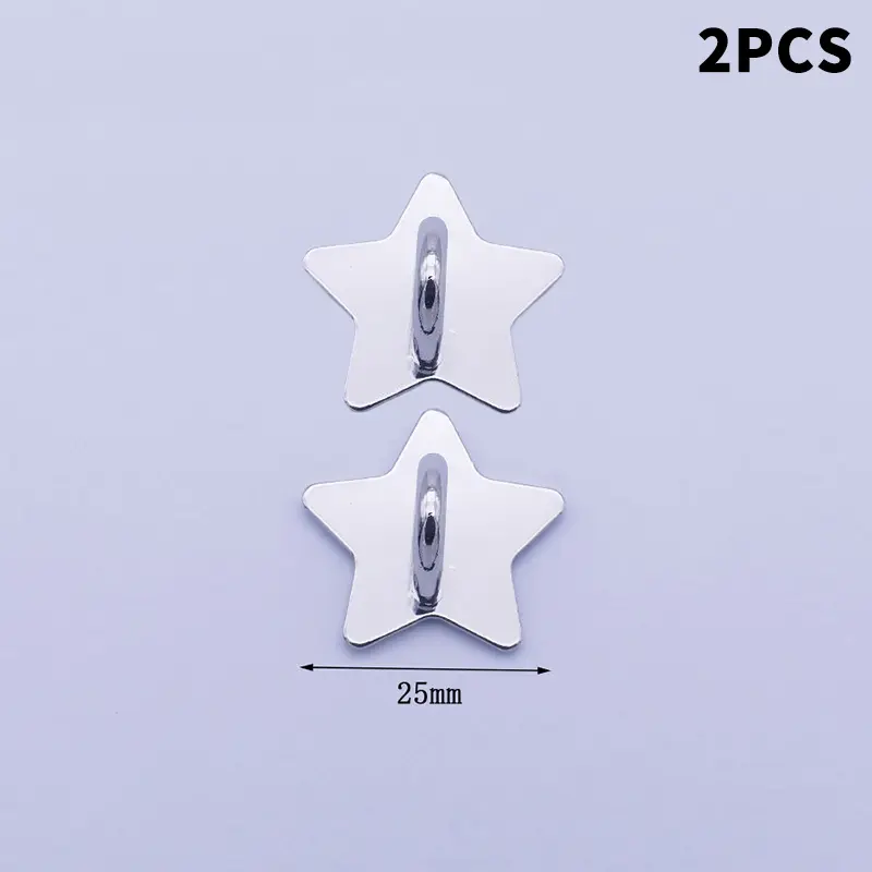 2/4PCS Adhesive Metal Stars Moon Bow Phone Charm Holder Phone Case Finger Ring Stand Hook Buckle Charm Clasp Accessory String - Image 11