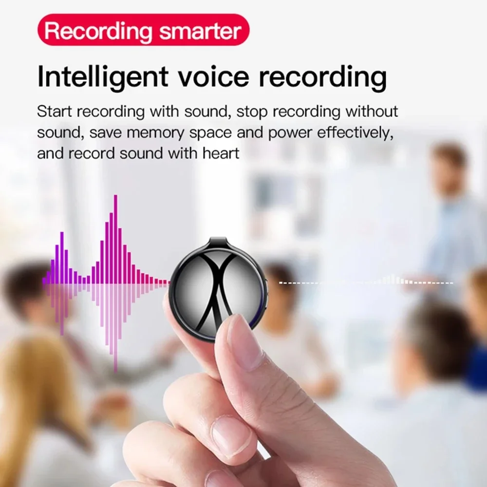 Pendant Mini Voice Recorder Espia 4-32G Noise Reduce Sound Record Activated Small Dictaphone Professional Support OTG Mp3 Player voice recorder