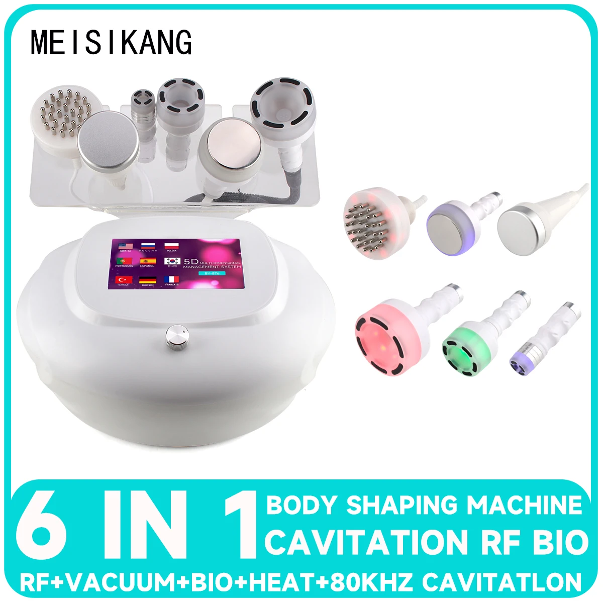 MEISIKANG 80K RF Cavitation Vacuum Ultrasonic 6 in1 Slimming Weight