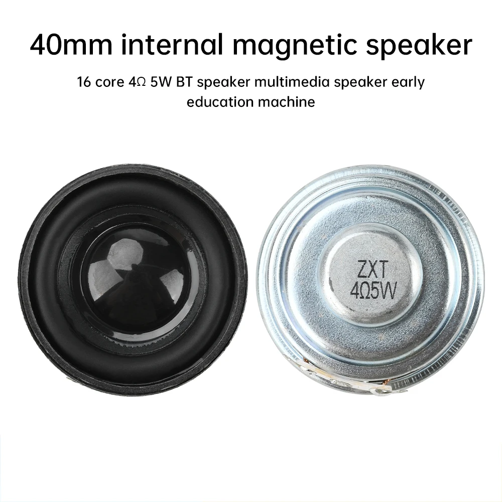 40mm 5W 스피커 16 코어 4Ω DIY 블루투스 스피커 워키 토키 멀티미디어 조기 교육 기계 용 내부 자기 경적