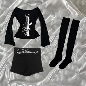 Street Trend Ins Harajuku Print 2026 New Women's Fashion Sexy Hot Girl Super Shorts Y2k Cross border Clothing 1