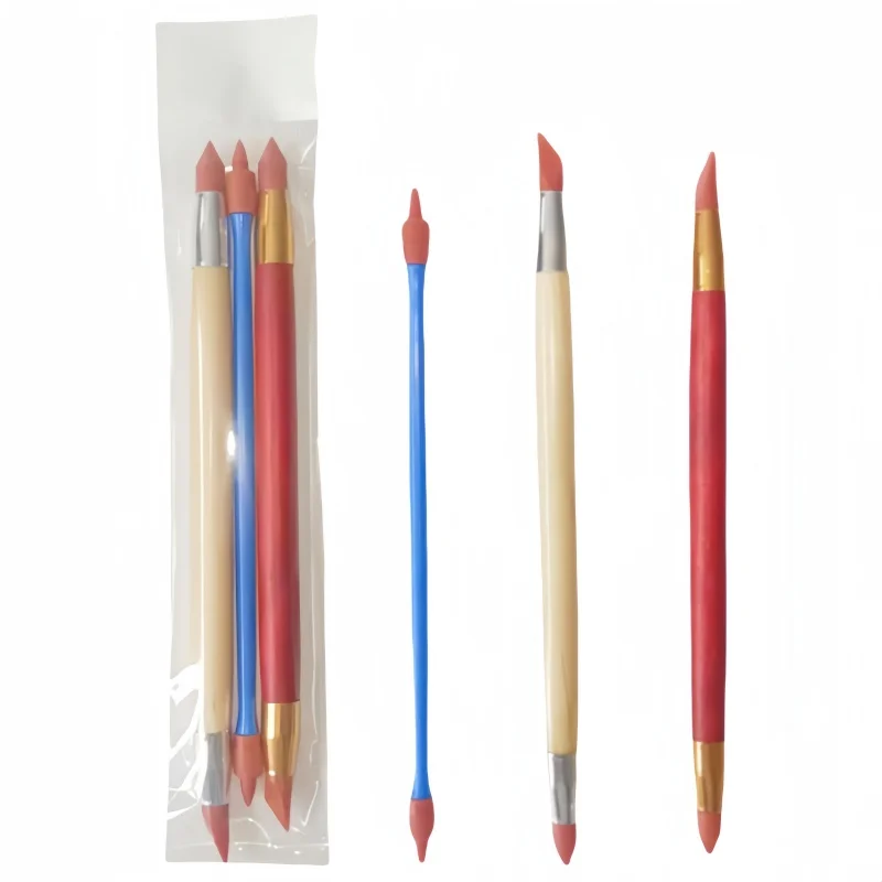 Clay Tools Double Head Silicone Pen 3 Sets Sculpture Rubber Pen Pottery Clay Sculpture DIY Tools polymer clay tools,clay sculpting tools,pottery sculpting tools,clay craft tool