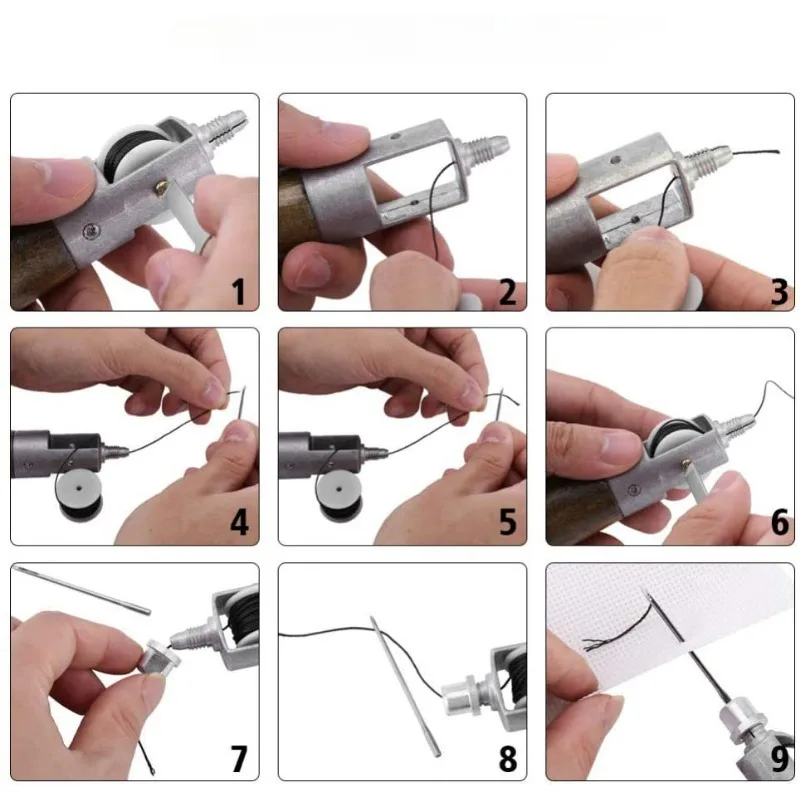 Leather sewing awl kit with waxed thread
