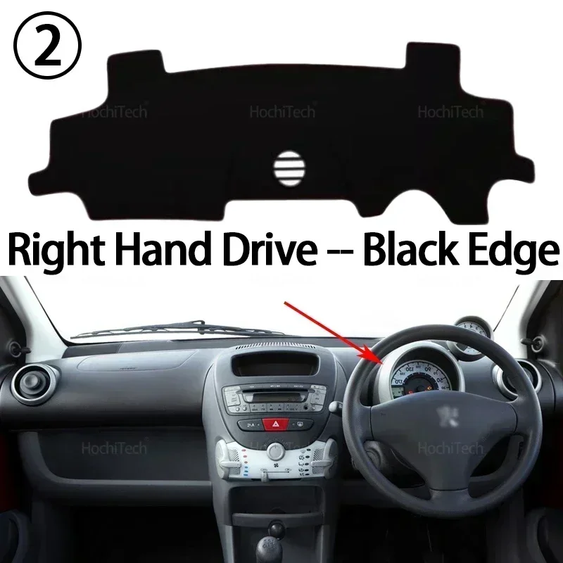 Auto-Armaturenbrett-Abdeckung, vermeiden Sie Lichtpolster, Instrumententafel, Matte, Teppiche für Peugeot 107, Toyota Aygo AB10 AB20 AB30 2005–2014 – Detail 10
