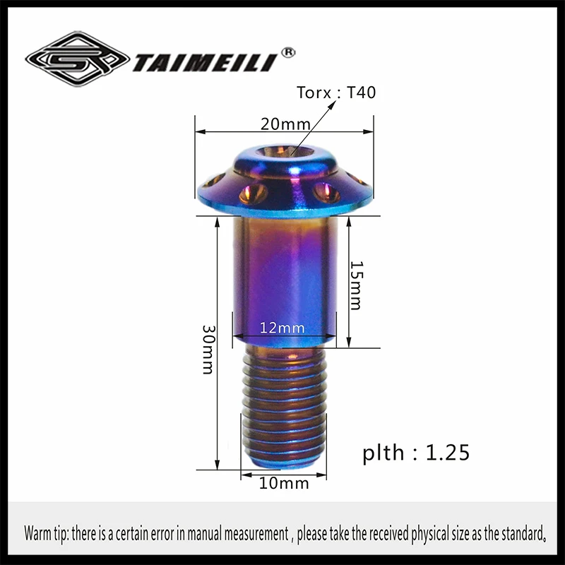 taimeili liga de titanio parafuso da motocicleta suporte lateral pe parafuso 03