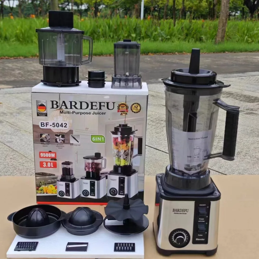 Adea220v- 3L 6 in 1 블렌더 스테인리스 스틸 대용량 야채 절단 및 얼음 분쇄기 샐러드 그라인더 고기 분쇄기 주스 제조기