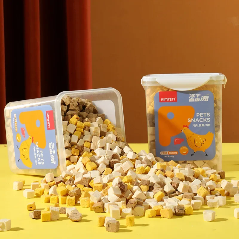 Pet Snack Whole Meat Freeze-Dried Cat Kitten Staple Food Snacks Chicken Granules Whole Family Bucket Cat And Dog Food cat and dog freeze dried snacks