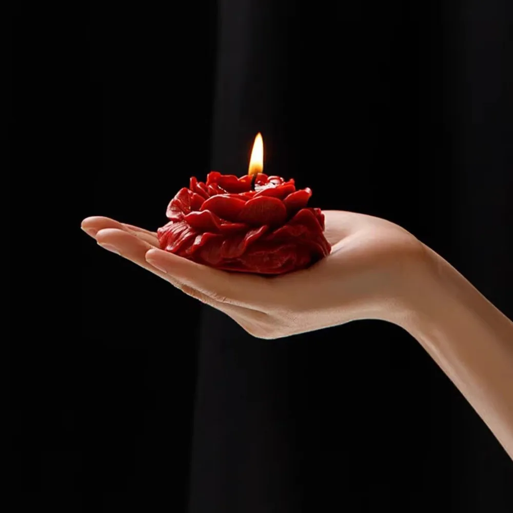 Low Temperature Candles Red Rose Flower Shaped Scented Candles Low Heat Romantic Wax Play Massage Sex for Lovers