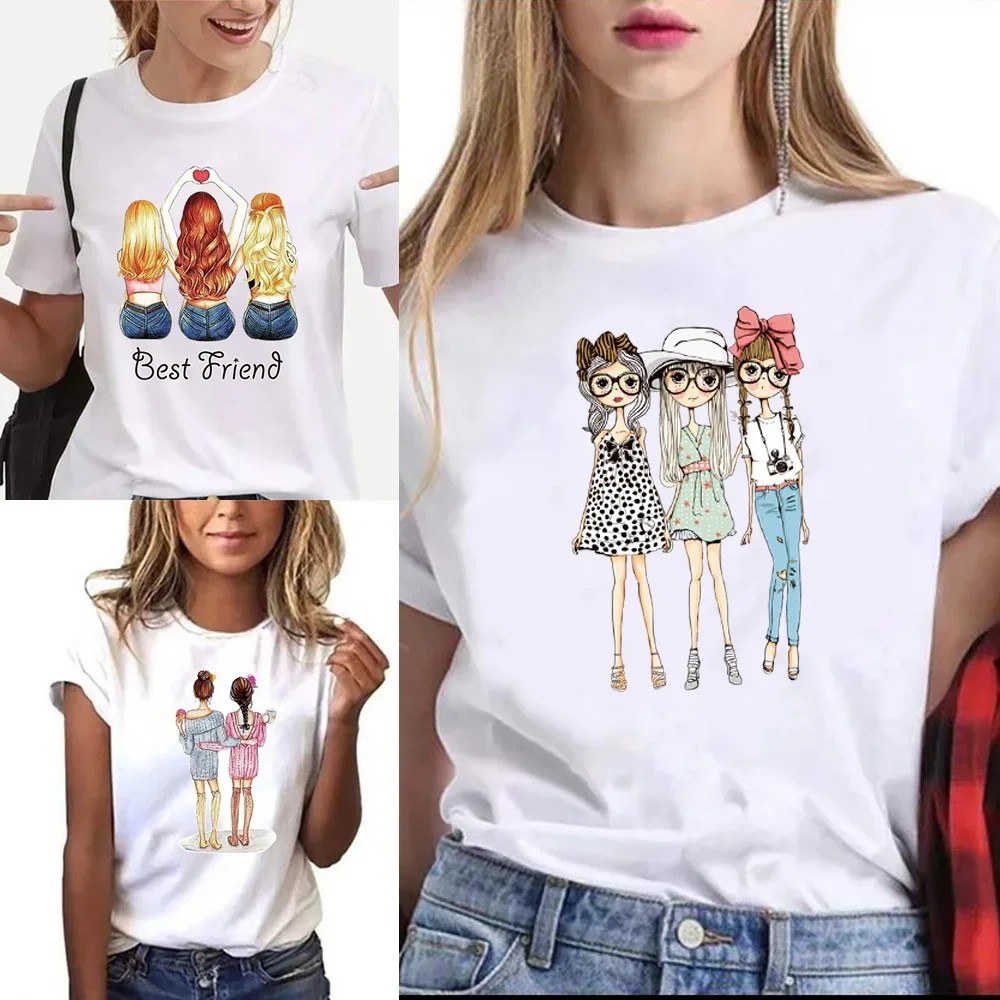 T-Shirt Summer Friends Print Short Sleeve T shirt for women Fashion Round Neck Short Sleeve Summer Comfortable Tees Casual Tops