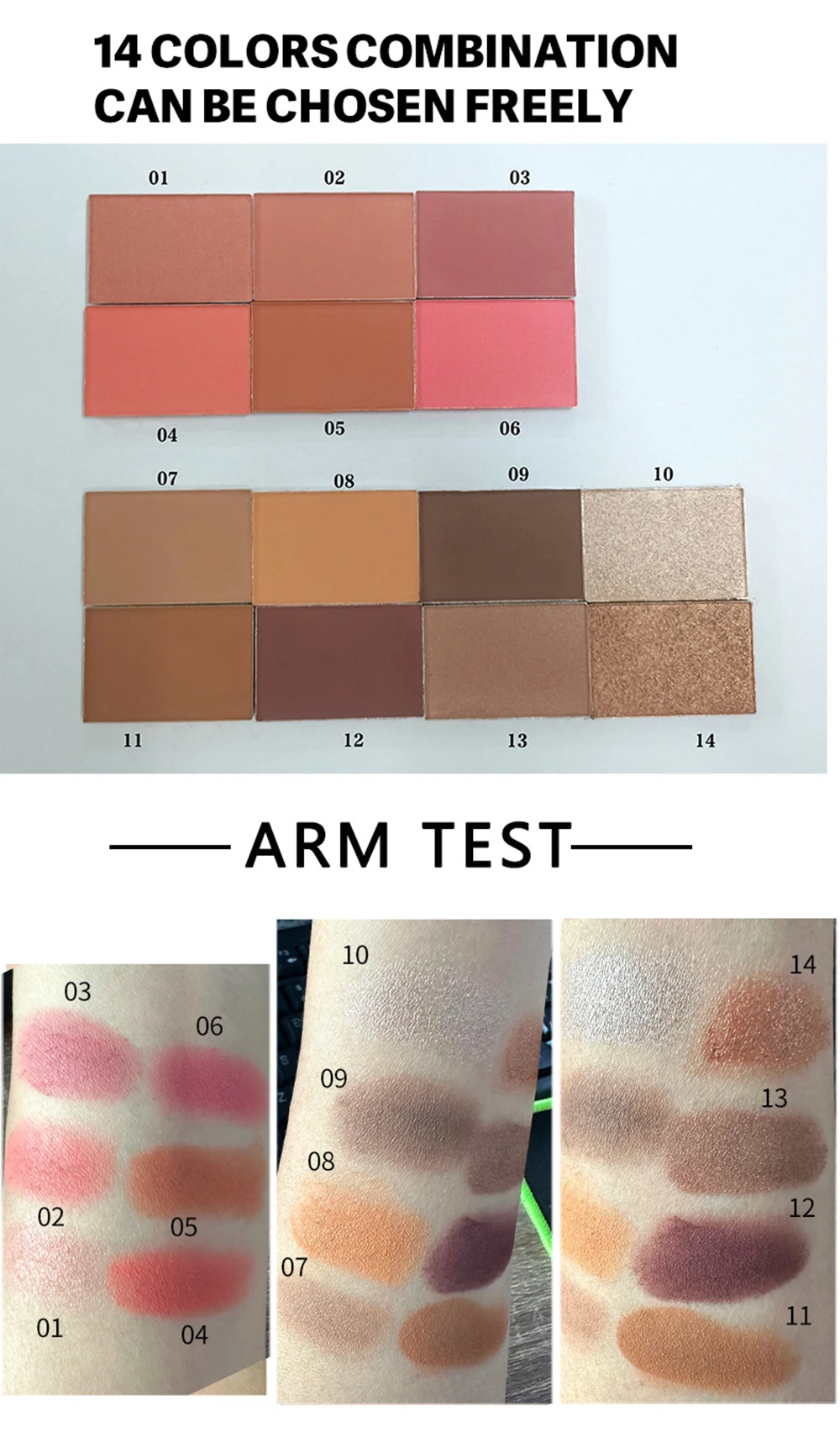Contouring Powder Palette 14 Colour Custom Blush And Highlighter_voghion.com