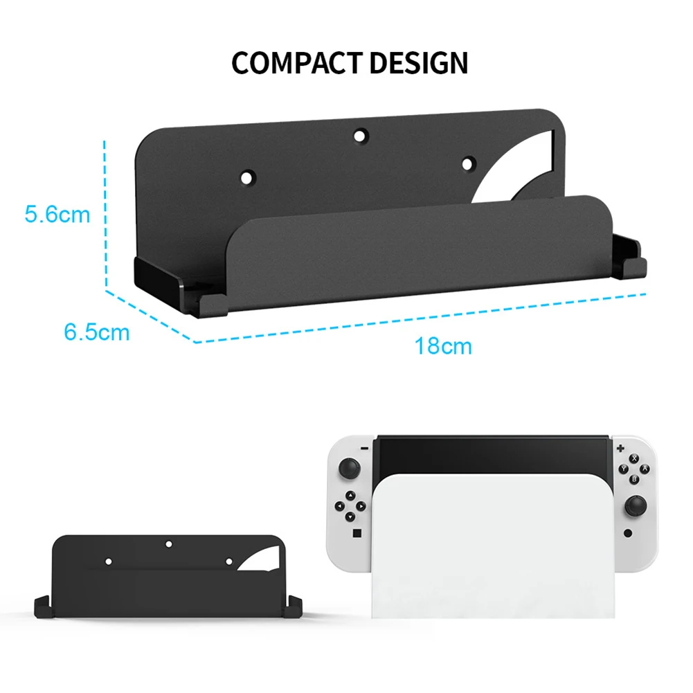 LINGYOU Wall Mount for Nintendo Switch & Switch OLED with 6 Slots and 2  Hook, Safely Store Your Switch Console Near or Behind TV