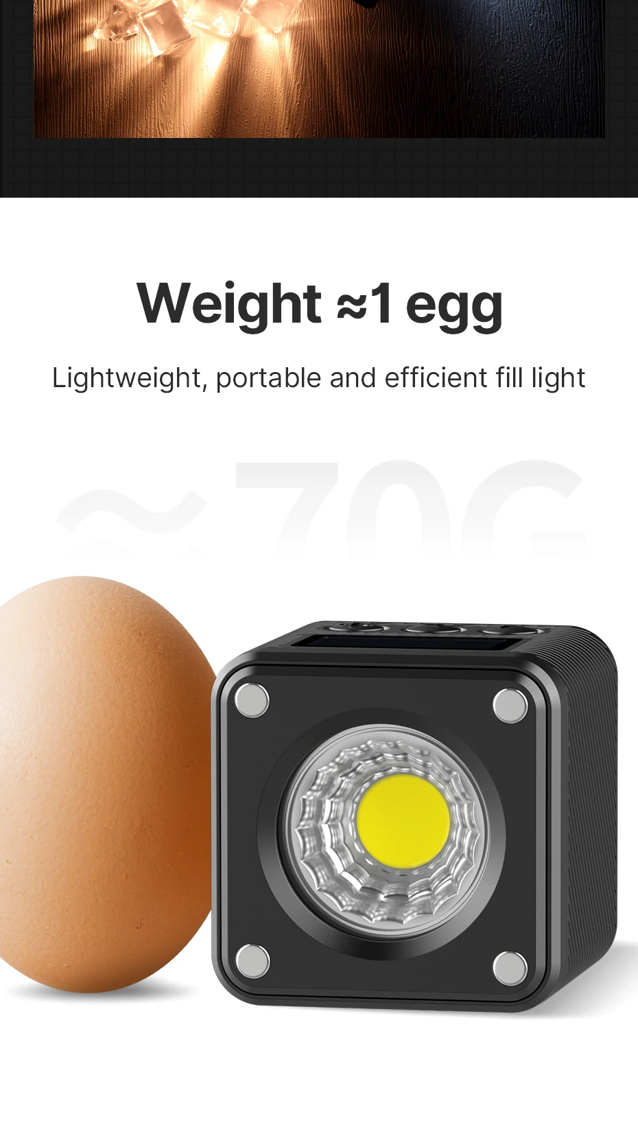 L2 Bi Color COB Mini Video Light Dimmable 2700K-7000K Camera Light CRI 95+ LED P