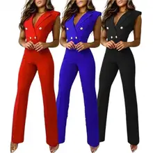 

Office Lady Jumpsuit Solid Color Waist Tight Spring Summer Temperament Skinny Overalls for Office