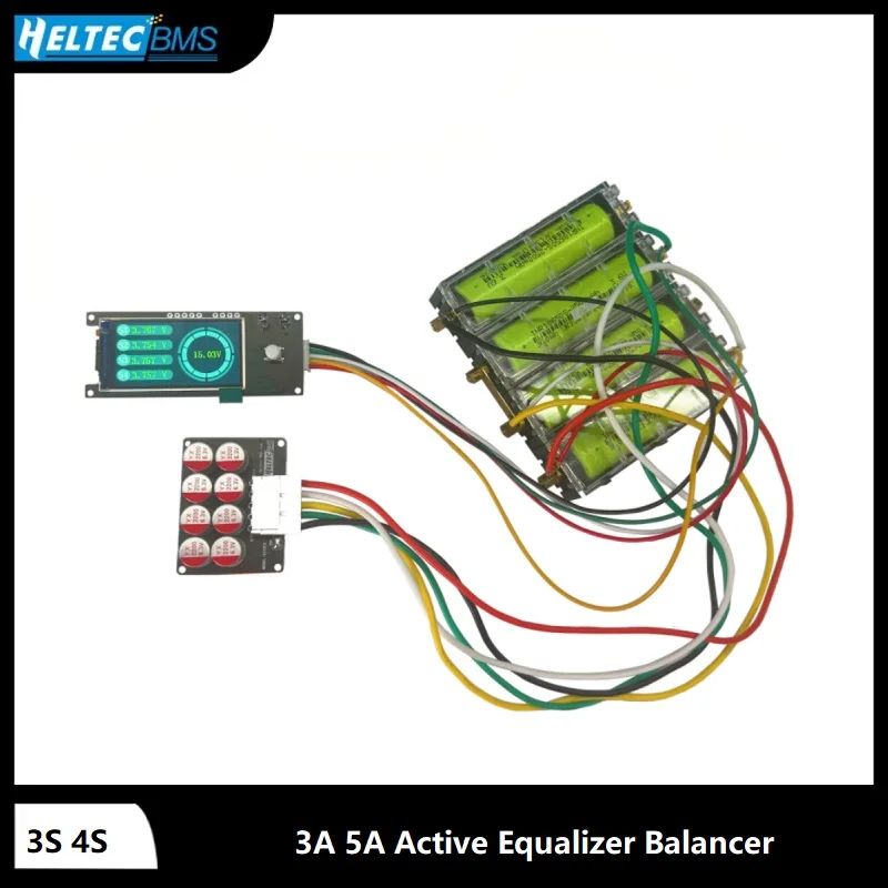 Heltec Bms Tensão Dispaly 3a 5a Equalizador Ativo Balancer 3s 4s Lifepo4 Bateria Bateria Lipo Lto Equalizador de Energia