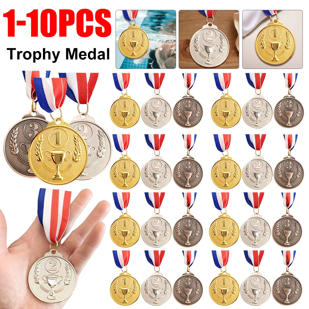 1-10PCS Winner Reward Zinc Alloy Award Medals Trophy ren Sports Game Prize Awards for Cheerleading Football Competition