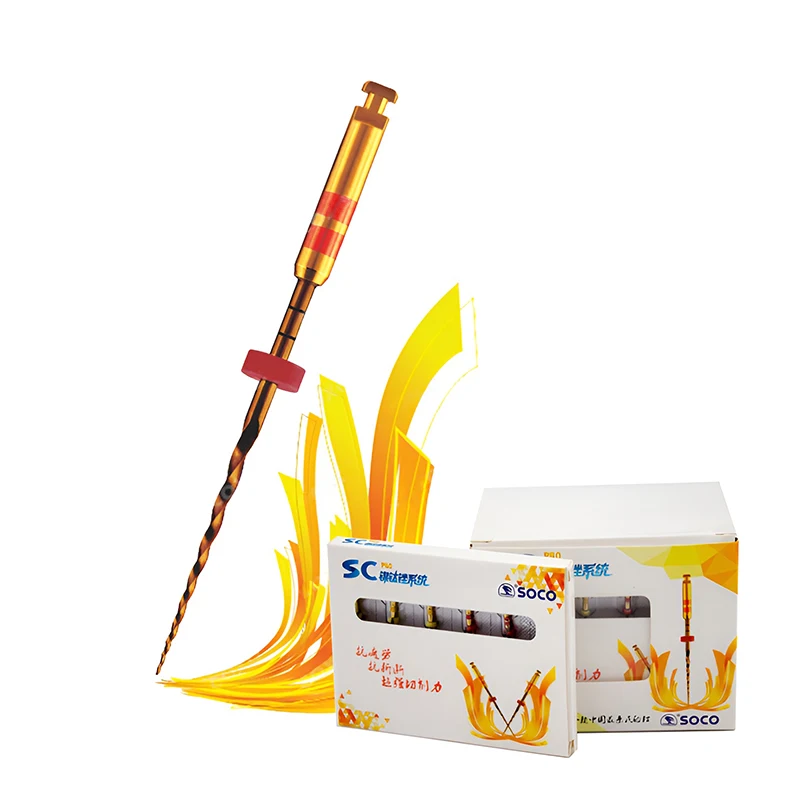 COXO SOCO SC PRO Dental Root Canal File Heat-Activated Rotary Nitinol Tooth Pulp Files Thermally Activated Nickel-Titanium 6