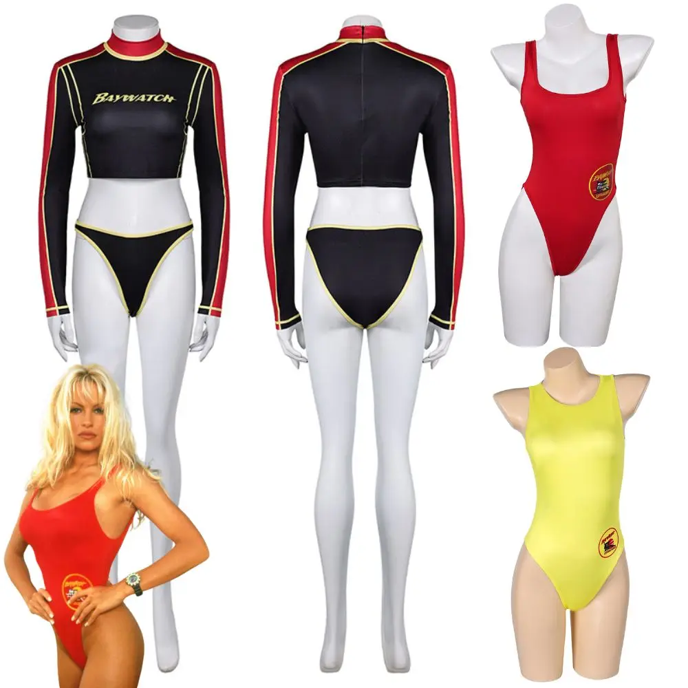 

Купальник Baywatch, костюм, Маскировка для взрослых женщин, девушек, сексуальные бикини, косплей, женские купальники, наряды, Хэллоуин, карнавальный костюм