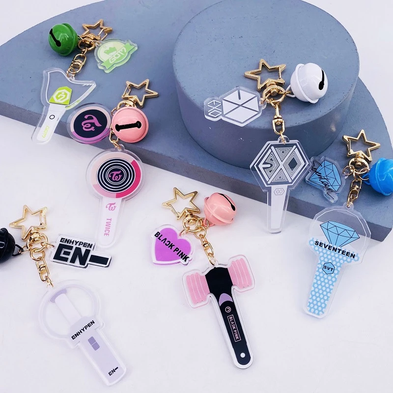 13 Styles Fashion Keyring Pendant Gifts Seventeen Twice Nct Stray Kids Exo Lightstick Keychain Kpopbts Blackpink Key Chains Aliexpress