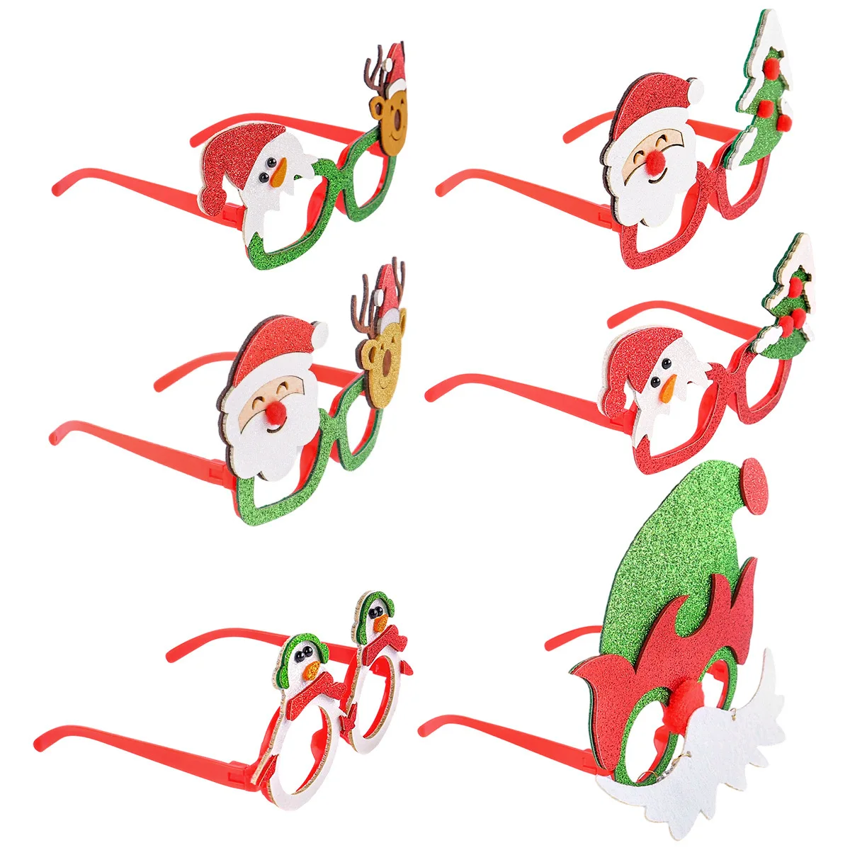 Christmas Glasses Decorative Kids Xmas Party Costume Accessory Photo Props Christmas Party Decoration Cosplay Glasses