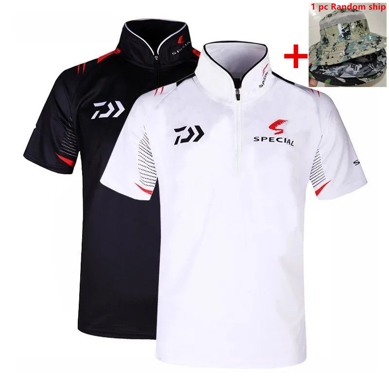 New Summer Speed Dry Ice Silk Short sleeve Fishing T Shirt Sun