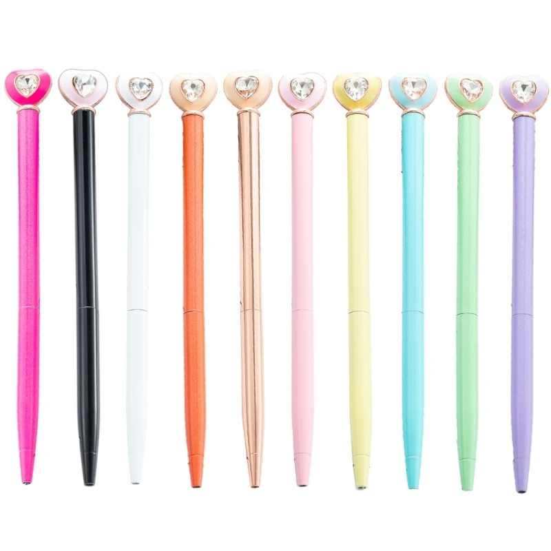 6 Pcs Love Heart Ballpoint Pen Oil Pen Smooth Writing Pen 1.0mm Decorative Pen