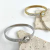Luxury Jewelry Bracelet Round Crystal Zircon Roman Numeral Bangle for Men Women Stainless Steel Charm Designer Couple Bracelets 4