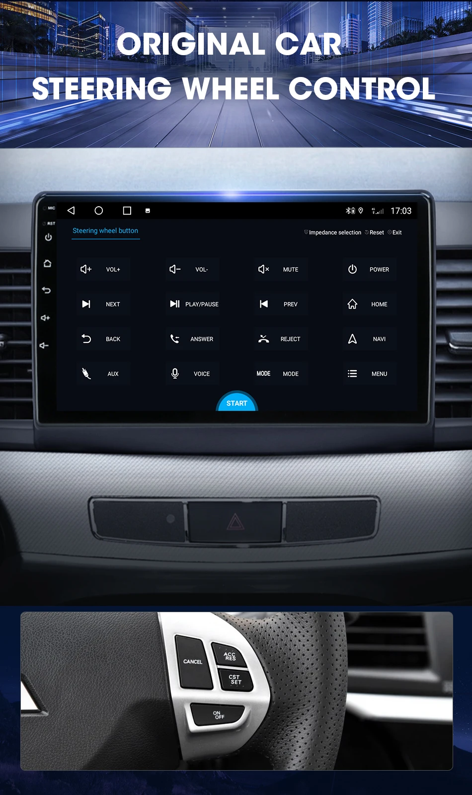 Srnubi Autoradio für Mitsubishi Lancer 10 CY 2007–2012 Carplay Android Auto Multimedia Player Stereo Navigation GPS Head Unit – Detail 7