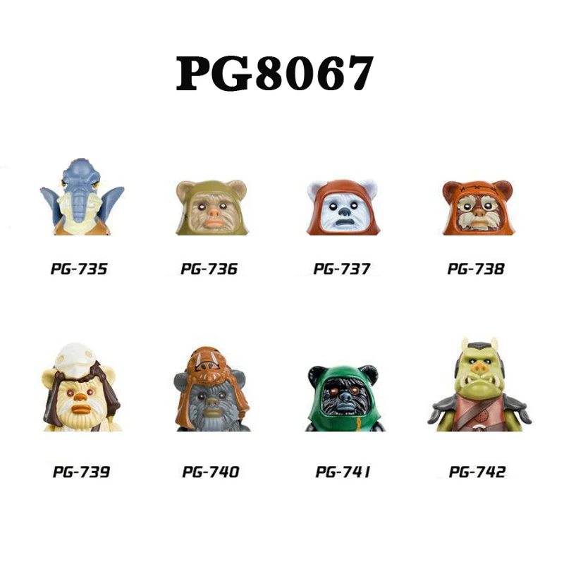 PG 시리즈 빌딩 블록, PG8067 가모 가드 브릭, PG8050 피규어 PG816-PG821Red 가드, 블랙 가드, 미니 조립 완구, 세트당 8 개