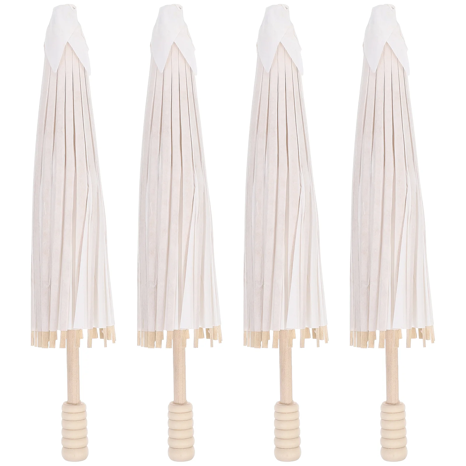 Children Dance Umbrella Kids Fashion Accessory Wedding Paper Parasol Wooden Frame Sweet Umbrella 4pcs