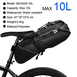 Waterproof Large Capacity Foldable Bicycle Saddle Bag (BAG026 10L)