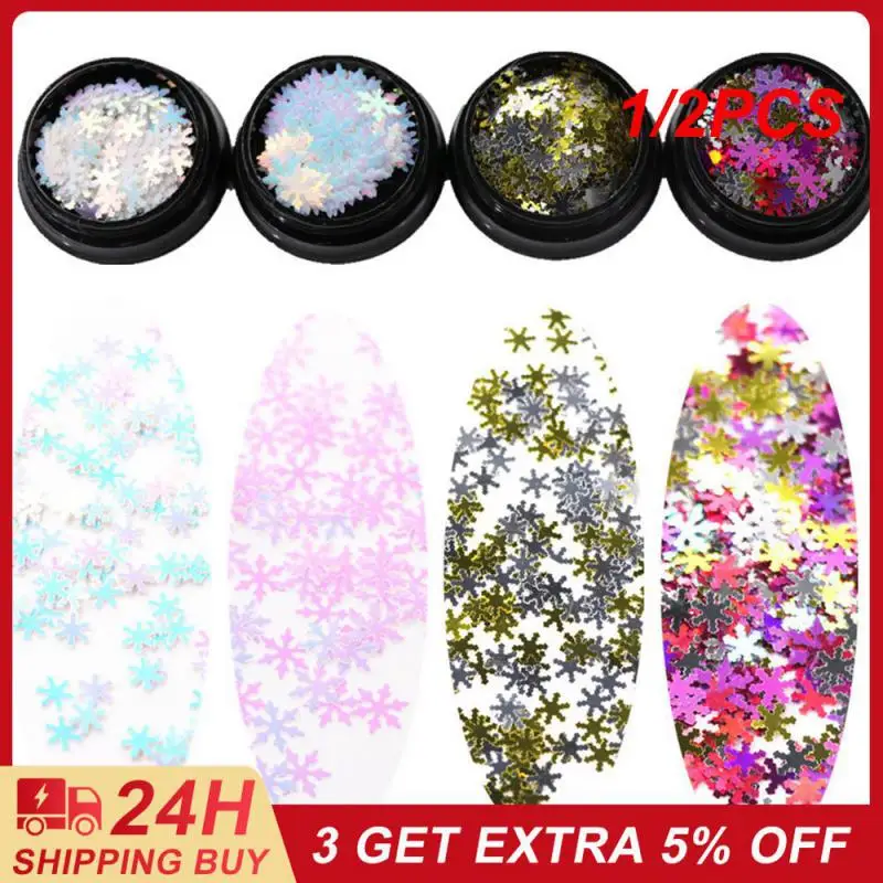 

1/2 шт., декоративные снежинки для ногтей